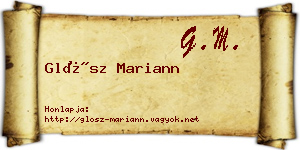 Glósz Mariann névjegykártya