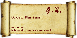 Glósz Mariann névjegykártya